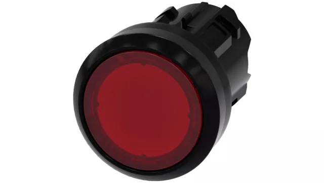 Bouton lumineux 22mm rond en plastique rouge plat avec retour automatique /T2FR