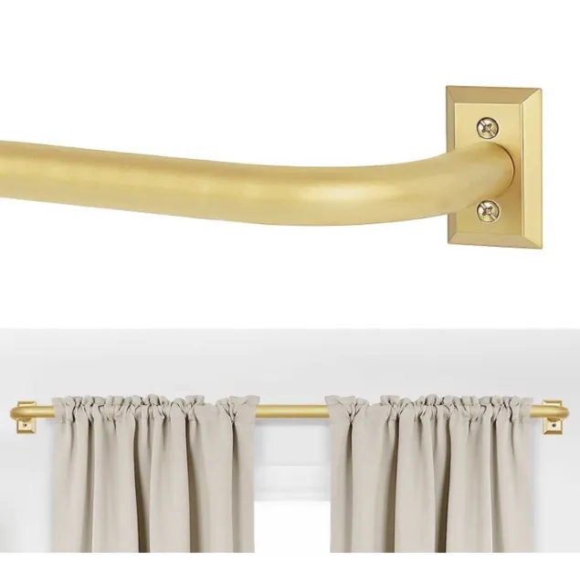 Curtain Rods for Windows 28 to 48 Inch,1 Inch Gold- 1 Pack