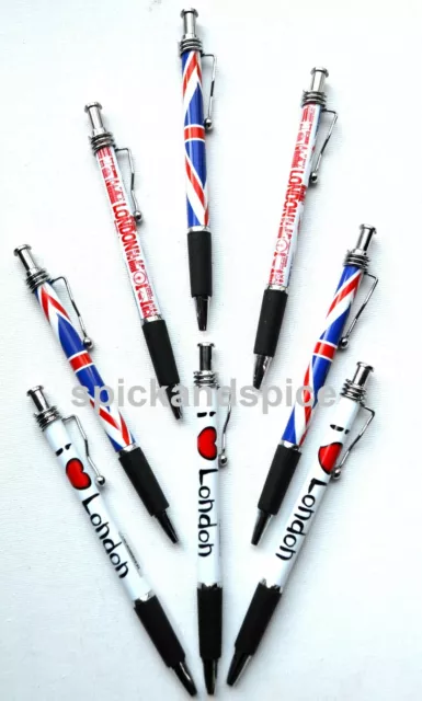 3 X British  London Union Jack Pen Set Kids Girls Boys Uk Souvenir Gift