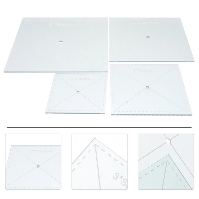 4PCS QUILTING RULERS Patchwork Templates Fabric Ruler £15.99 - PicClick UK