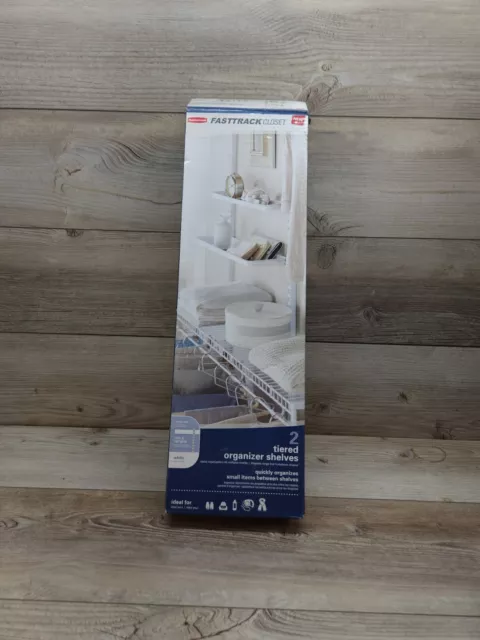 Estantes organizadores de 2 niveles Rubbermaid FastTrack armario pequeño y grande 23x7x2