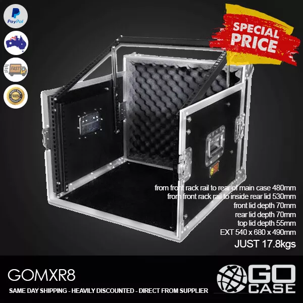 GOMXR8 ATA Road Case 8RU 8u Mixer Rack Flight Go Case