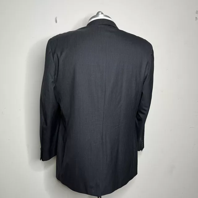 Tasso Elba Big & Tall Suit Mens Gray Stripe 48L 42W 3