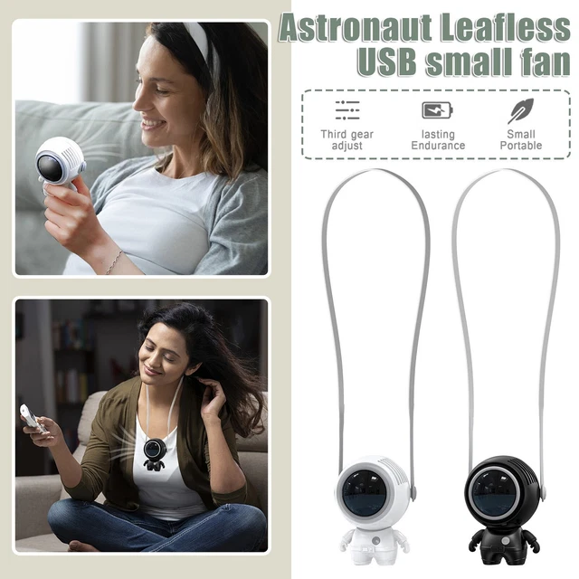 Astronaut Small Fan Hanging Neck Handheld Mini Portable Astronaut Fan