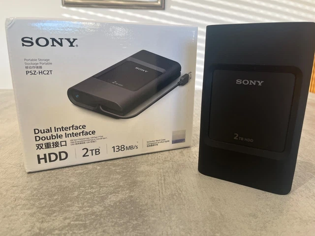 Disque Dur Externe 2To Portable Étanche Anti-Choc - Compatible PC TV Ordinateur Windows Noir