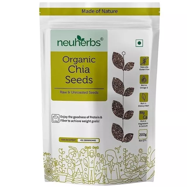 UpCrop Premium Chia Seeds Bag, 200 gm, Natural Free Shipping