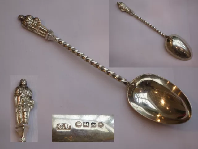 English Victorian Sterling Silver Apostle Spoon Jesus 1884 George Unite.