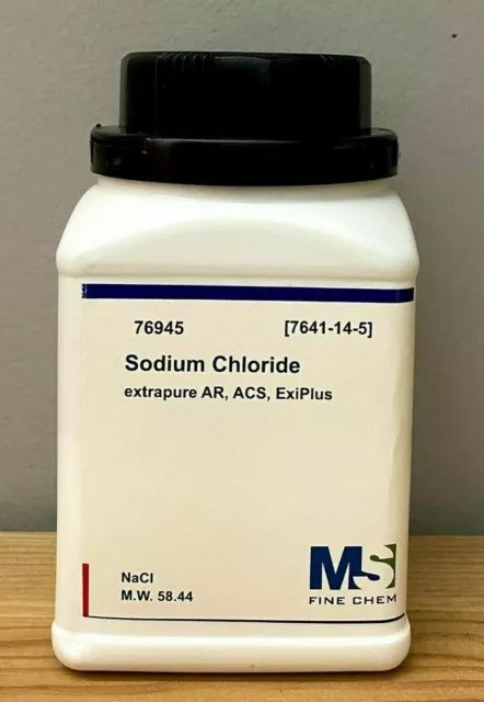 Sodium Chloride Crystals ACS, 99+%, Certified, 500 Grams (NaCl) -  1 lb