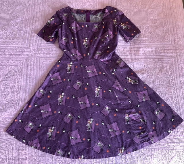 Disney Jack & Sally Halloween Costume Ladies Dress Size 4 Homemade w/ Pockets