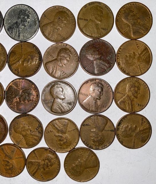 1 US Lincoln Wheat Cent Penny Roll 1916-S/1909 VDB UNC (50 Coins) Old Vintage 9