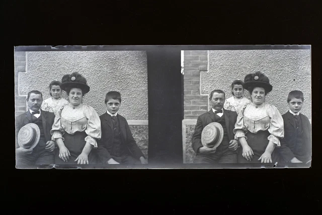 France Famille Photo NEGATIF PL51L27n6 Plaque de verre Vintage 1909