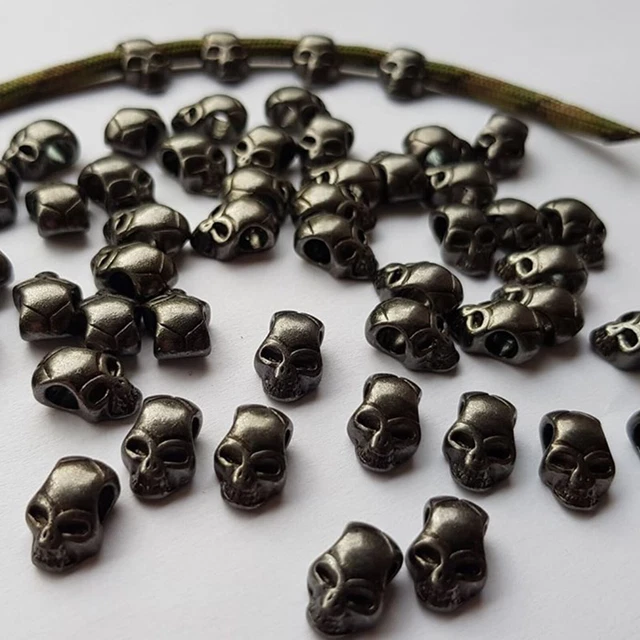 5/10/25/50 x Skull Totenkopf Bead Metall Perle Gun Meta basteln - Lochgröße 4 mm