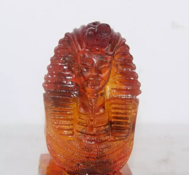 RARE ANCIENT EGYPTIAN ANTIQUE King Tut Statue Amber Stone Egypt History (A+) 2