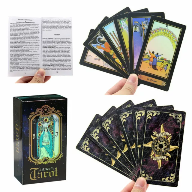 78 Cards Waite Rider Tarot Cards Deck and Guidebook Set English Version Beginner