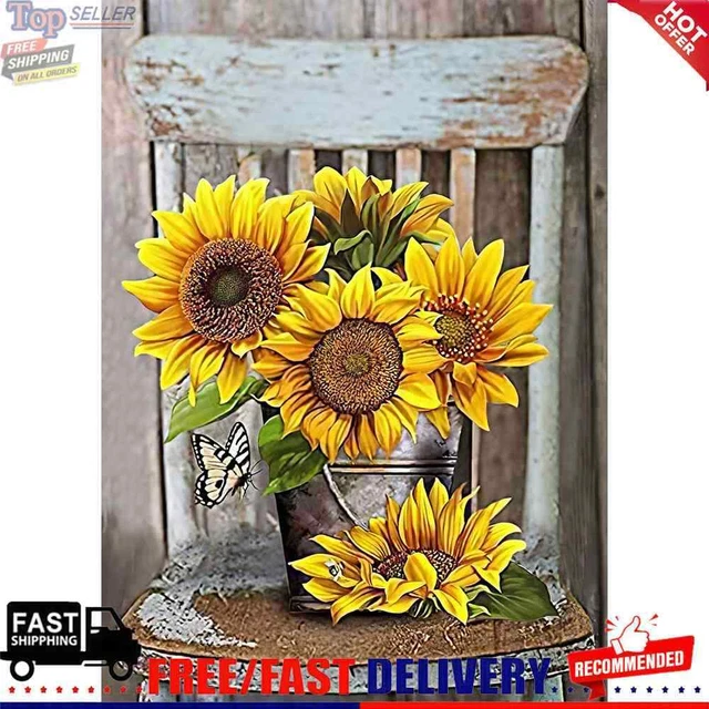 Diamond Painting Sunflower Full Round Drill Picture of Rhinestone DIY Drawing