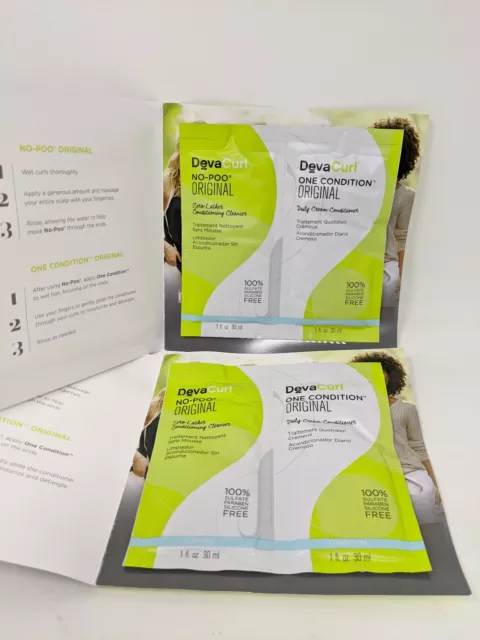 Deva Curl No-Poo and One Condition Original 1 fl. Oz Travel Size Samples, 2 each