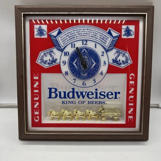 Vintage 1980s Budweiser Deluxe Label Lighted Beer Bar Sign 017-625 Not Working