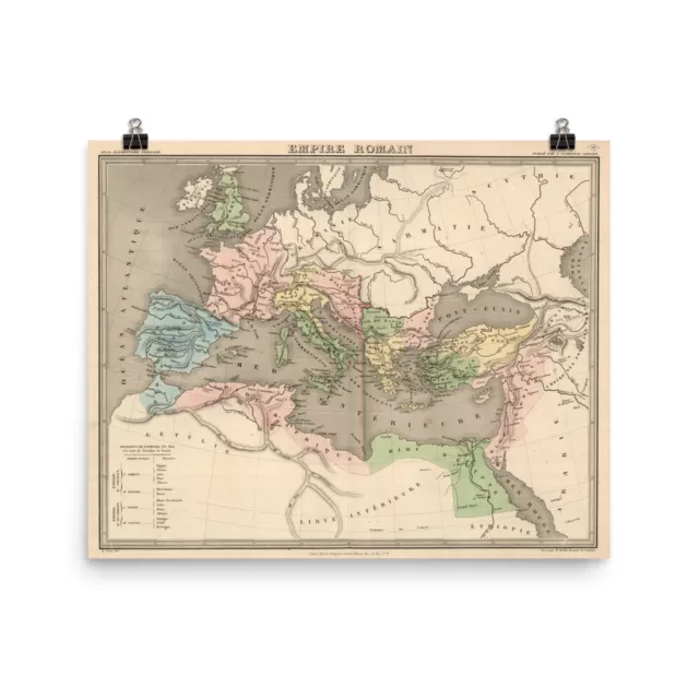 Vintage Roman Empire Map (1838) Ancient Rome Territories Poster