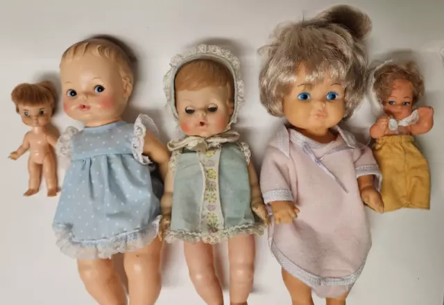 LOT OF BABY Dolls Vintage Rubber Plastic Uneeda Horsman Hong Kong Small ...