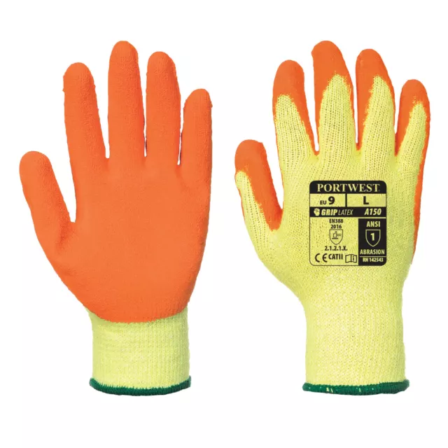 General Handling Work Gloves 12 Latex Gardening Builders gloves Portwest A150