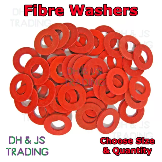 Red Fibre Sealing Washers Metric - M5 M6 M8 M10 M12 M14 M16 M20 Flat Seal Washer