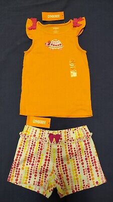 NWT Gymboree Girl 's Summer Outfit Set 5T Tank Top Shorts Orange Pink Turtle New