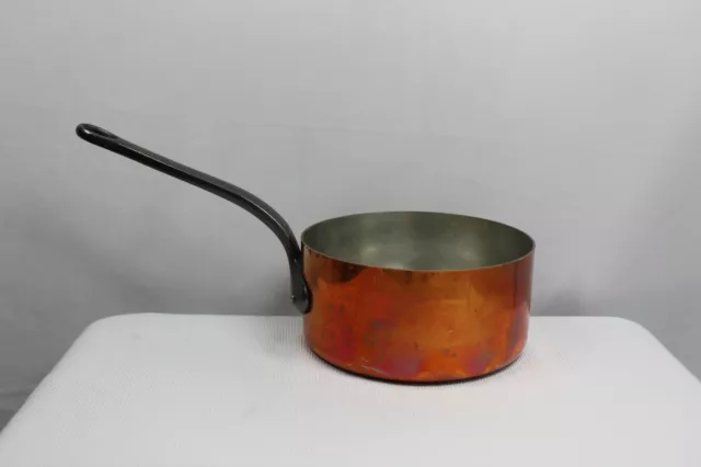 Baumalu Copper Sauce Pan 2-1/2 Quart With Cast Iron Handle Made In France