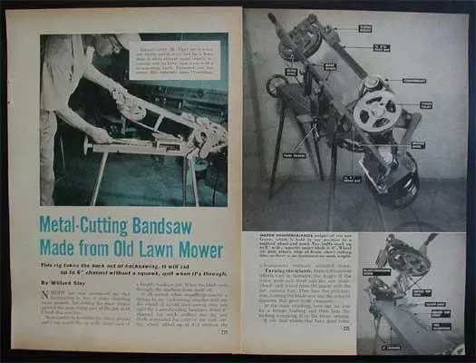 Metal Cutting Horizontal Bandsaw HowTo build PLANS Build from junk