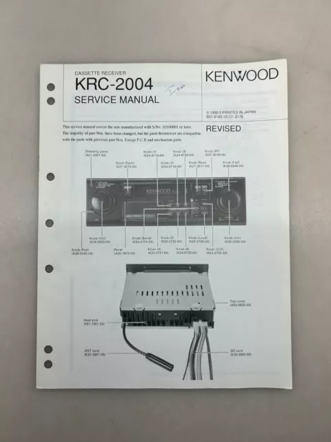 Kenwood KRC-2004 Original Service Manual Free Shipping
