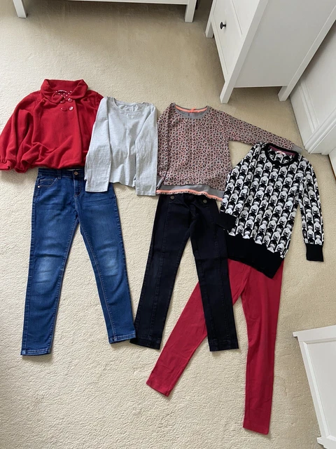 Pacchetto Di Abbigliamento Ragazza Età 9-10 Giacca Autunno/Inverno, Jeans, Saltatori, Leggings