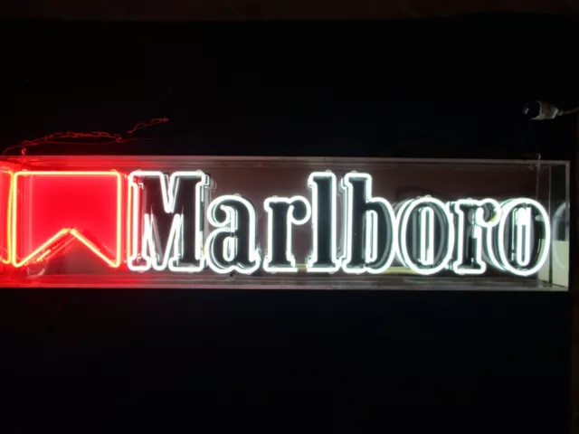 Marlboro Original Neon Sign Leuchte lang L 150 x H 32 cm ca. 1990er Jahre TOP!