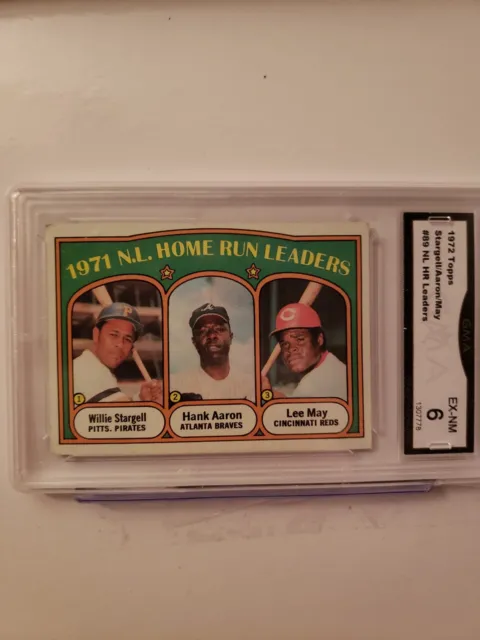 1972 Topps #89 1971 NL Home Run Leaders (Willie Stargell Hank Aaron Lee May) May