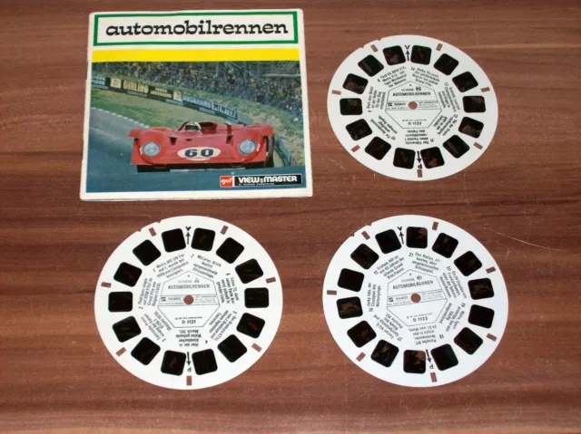 3 Viewmaster Reels Automobilrennen D 112 D (RAR)