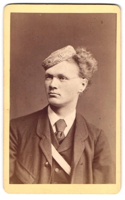 Fotografie Otto Reitmayer, München, Student Philipp Adam 1873 CDV /Kabinett-Foto