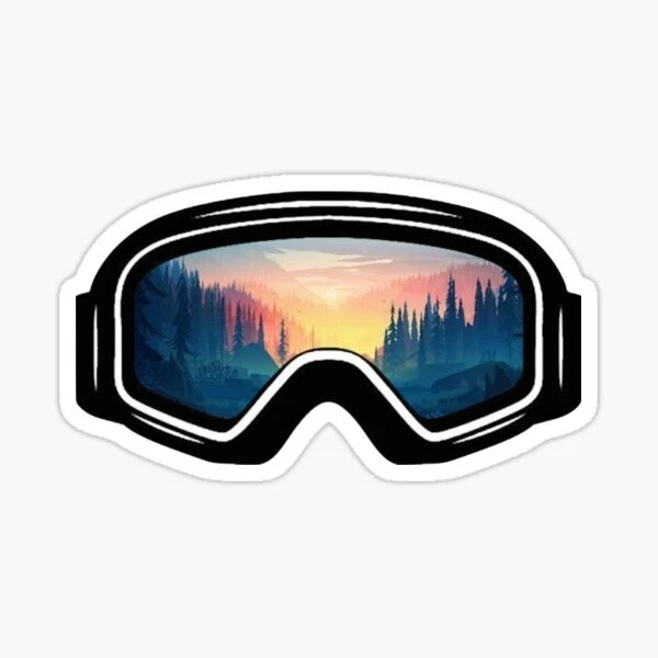 Travel Goggles Ski Resort Snowboard Sunset Park Destination Vinyl Decal Sticker