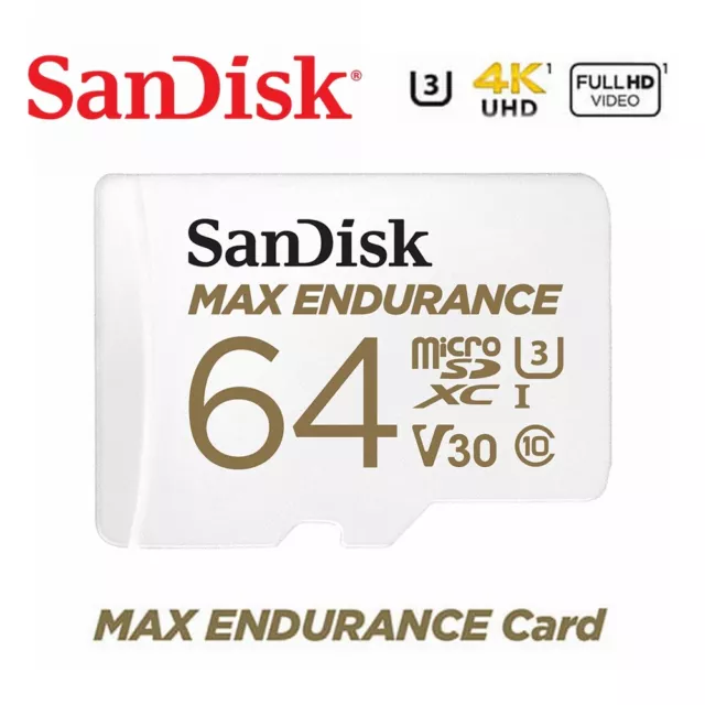 SanDisk Max Endurance 64GB MicroSD Card Class10 U3 DashCam Surveillance Security