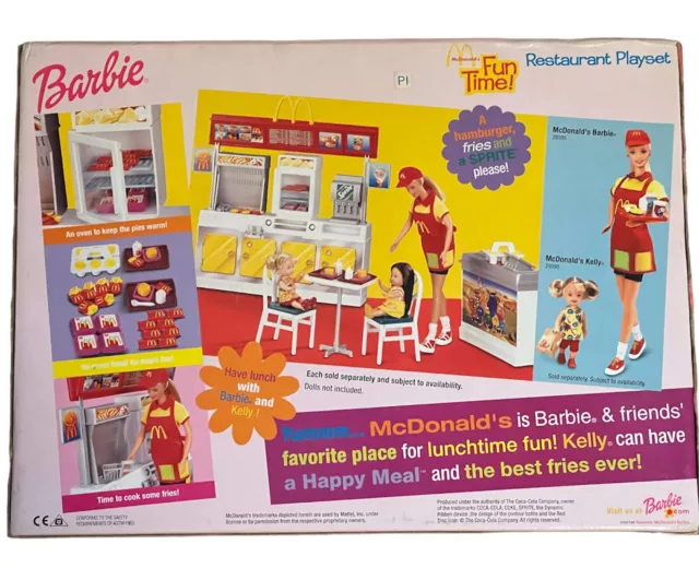 Barbie McDonald's Fun Time! RESTAURANT Playset NEW 88811 Mattel 2001 RARE 2