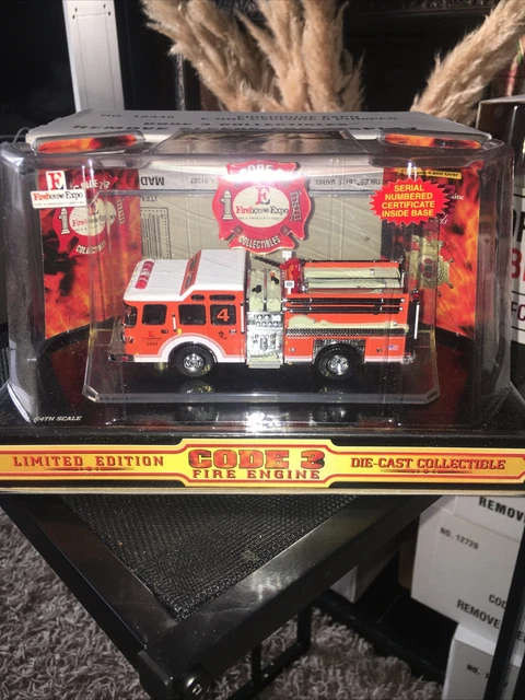 Code 3 12345 "2001 Firehouse Expo E-One Cyclone II (Pumper #4)" 1/64 Fire Truck