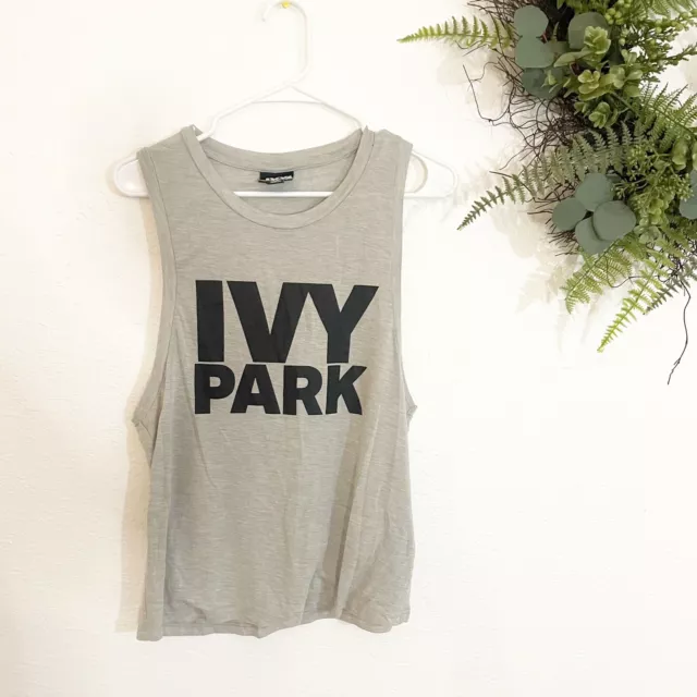 IVY PARK Gray Logo Workout Exercise Muscle Tank Top Women’s Xs Athletic Run