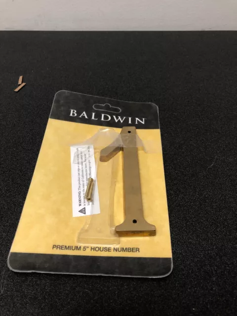 Baldwin 90671033 Solid Brass Residential House Number 1 - Vintage Brass