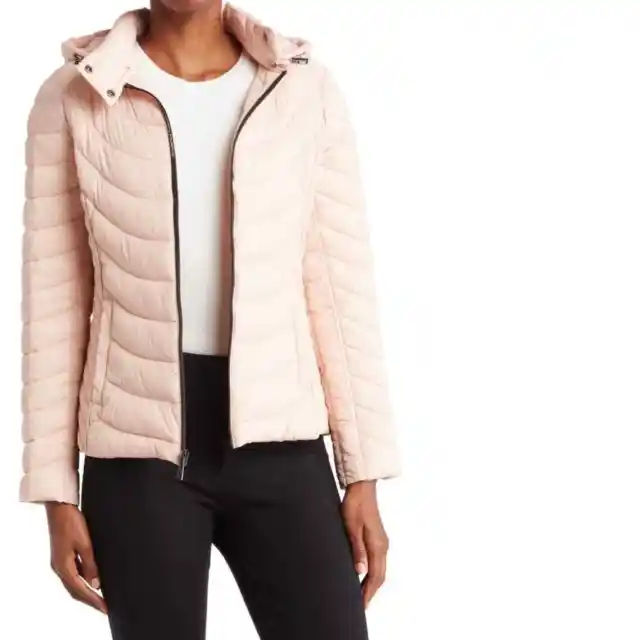 Michael Kors Contrast Packable Hooded Down Jacket NWT