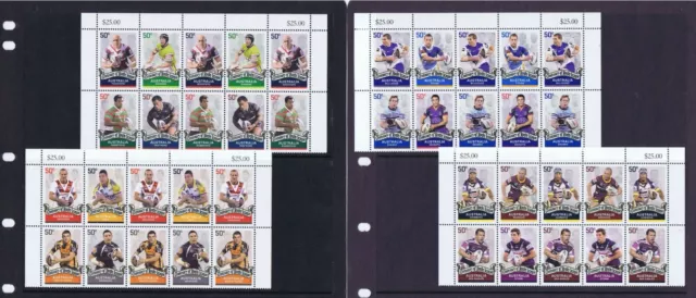 Australian Decimal Stamps 2008 Centenary Rugby League (16) Corner Blocks 10 MNH