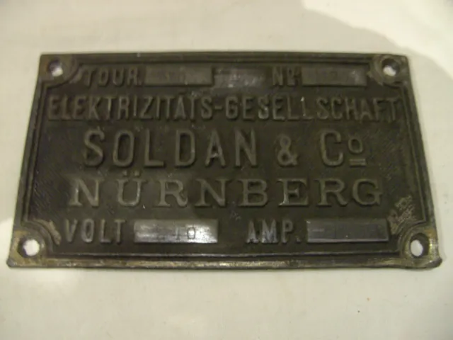 einzigartiges ,seltenes Metallschild ,Plakette von ?? für Nürnbergsammler,Museum