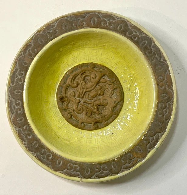Vintage Red Pottery Plate 1978  Urbano Zaccagnini Yellow Glaze Ceramic 1978