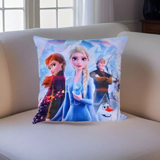 Disney Frozen Anna & Elsa Kissenbezug 40x40 cm - Kissenhülle Dekokissen Geschenk 2