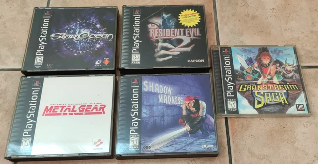 Lot de 5 jeux Ps one Us. Resident Evil,Star Ocean...Avec Registration Cards
