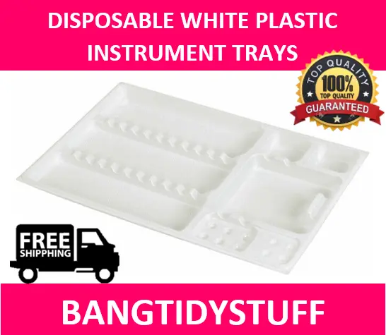 White Plastic Preformed Trays With Compartments Disposable Dental Beauty Tattoo