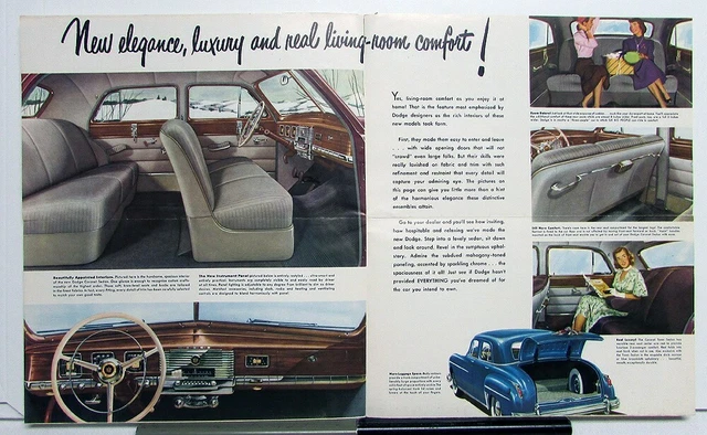 1949 Dodge Dealer Color Sales Brochure Folder Large Full Line Nice Rare 3