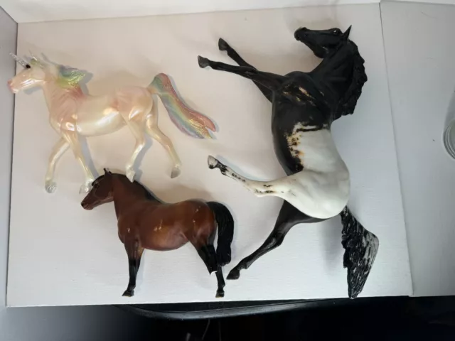 Lot of (3) Breyer Horse Pony Unicorn DAMAGED BROKEN TLC As Is Great To Customize