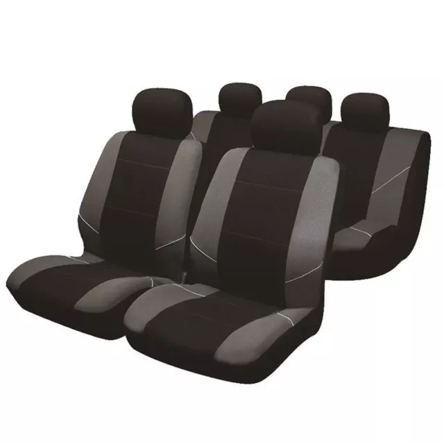 Black/Grey Full Set Front & Rear Car Seat Covers for Jaguar XF All Years